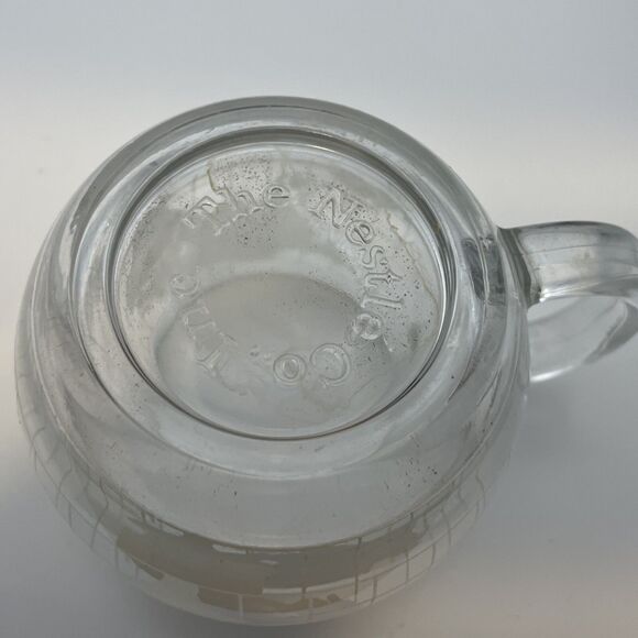Vintage 1970's Nestle Nescafé Clear Glass Globe World Cup Coffee Tea Mug Etched - Picture 5 of 5